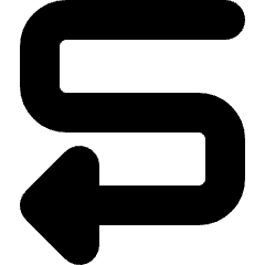 Arrows Curvy Left Icon from Micro Solid Set