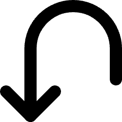 Arrows Turn Down Icon from Micro Line Set