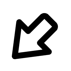 Big Arrow Diagonal Bottom Left Icon from Rounded Line - Streamline Material Set