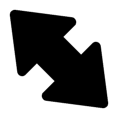 Big Arrow Diagonal Expand Alt Fill Icon from Rounded Fill - Streamline Material Set