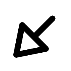 Diagonal Triangle Arrow Bottom Left Icon from Rounded Line - Streamline Material Set