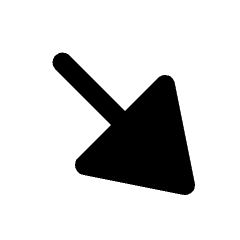 Diagonal Triangle Arrow Bottom Right Fill Icon from Rounded Fill - Material Pro Set