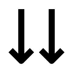 Double Arrow Down Fill Icon from Outlined Fill - Streamline Material Set