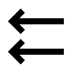 Double Arrow Left Fill Icon from Sharp Fill - Streamline Material Set