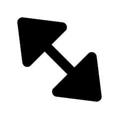 Expand Diagonal Triangle Arrow Alt Fill Icon from Rounded Fill - Streamline Material Set