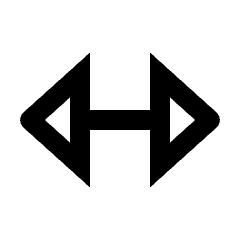 Expand Horizontal Triangle Arrow Icon from Outlined Line - Streamline Material Set