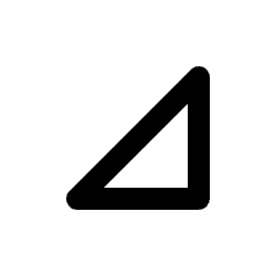 Triangle Arrow Corner Bottom Right Icon from Rounded Line - Streamline Material Set