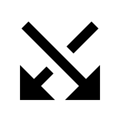 Triangle Arrow Crossover Down Icon from Sharp Line - Streamline Material Set