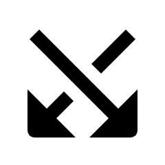 Triangle Arrow Crossover Down Icon from Outlined Line - Material Pro Set