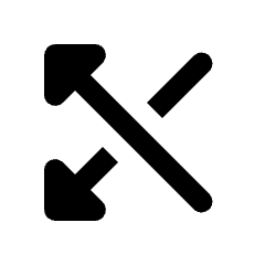 Triangle Arrow Crossover Left Fill Icon from Rounded Fill - Material Pro Set