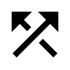 Triangle Arrow Crossover Up Icon from Sharp Line - Streamline Material Set