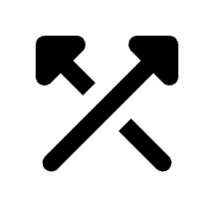 Triangle Arrow Crossover Up Fill Icon from Rounded Fill - Streamline Material Set