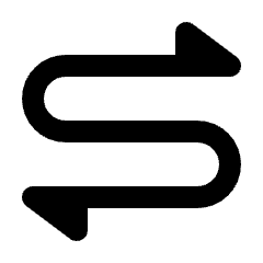 Triangle Arrow Curvy Both Direction Icon from Rounded Line - Streamline Material Set