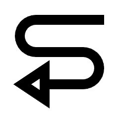 Triangle Arrow Curvy Left Down Icon from Sharp Line - Material Pro Set