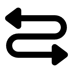 Triangle Arrow Curvy Left Right Icon from Rounded Line - Streamline Material Set