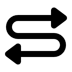 Triangle Arrow Curvy Left Right Alt Icon from Rounded Line - Streamline Material Set