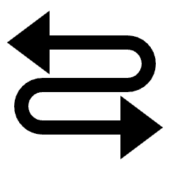 Triangle Arrow Curvy Left Right Icon from Sharp Line - Streamline Material Set