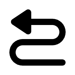 Triangle Arrow Curvy Left Up Fill Icon from Rounded Fill - Streamline Material Set