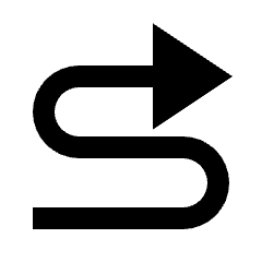 Triangle Arrow Curvy Right Up Fill Icon from Sharp Fill - Material Pro Set