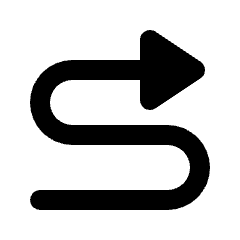 Triangle Arrow Curvy Right Up Fill Icon from Rounded Fill - Streamline Material Set