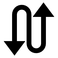 Triangle Arrow Curvy Up Down Icon from Sharp Line - Streamline Material Set