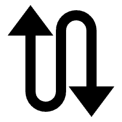 Triangle Arrow Curvy Up Down Alt Icon from Sharp Line - Material Pro Set