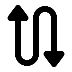 Triangle Arrow Curvy Up Down Alt Fill Icon from Rounded Fill - Material Pro Set