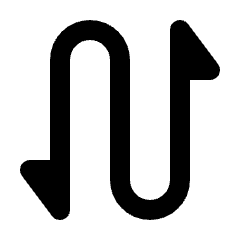 Triangle Arrow Curvy Up Down Direction Fill Icon from Rounded Fill - Material Pro Set