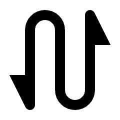 Triangle Arrow Curvy Up Down Direction Fill Icon from Outlined Fill - Material Pro Set