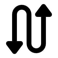 Triangle Arrow Curvy Up Down Fill Icon from Rounded Fill - Material Pro Set