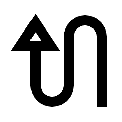 Triangle Arrow Curvy Up Left Icon from Sharp Line - Streamline Material Set