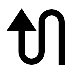 Triangle Arrow Curvy Up Left Fill Icon from Sharp Fill - Streamline Material Set