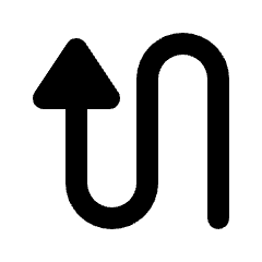 Triangle Arrow Curvy Up Left Fill Icon from Rounded Fill - Streamline Material Set