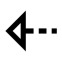 Triangle Arrow Dash Left Icon from Sharp Line - Material Pro Set