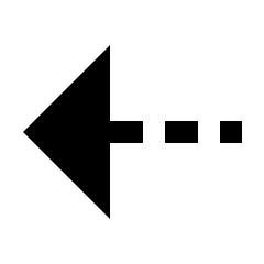 Triangle Arrow Dash Left Fill Icon from Sharp Fill - Streamline Material Set