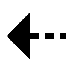 Triangle Arrow Dash Left Fill Icon from Outlined Fill - Streamline Material Set