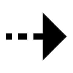 Triangle Arrow Dash Right Fill Icon from Sharp Fill - Streamline Material Set