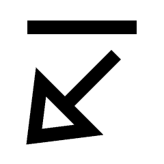 Triangle Arrow Diagonal Bottom Left Icon from Sharp Line - Material Pro Set