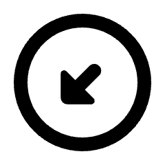 Triangle Arrow Diagonal Bottom Left Circle Icon from Rounded Line - Streamline Material Set
