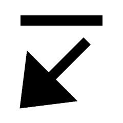 Triangle Arrow Diagonal Bottom Left Fill Icon from Sharp Fill - Streamline Material Set