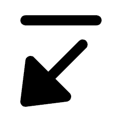 Triangle Arrow Diagonal Bottom Left Fill Icon from Rounded Fill - Material Pro Set