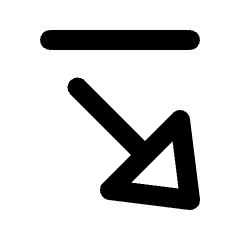 Triangle Arrow Diagonal Bottom Right Icon from Rounded Line - Material Pro Set