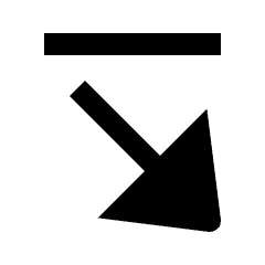Triangle Arrow Diagonal Bottom Right Fill Icon from Outlined Fill - Streamline Material Set
