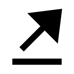Triangle Arrow Diagonal Top Right Fill Icon from Sharp Fill - Streamline Material Set