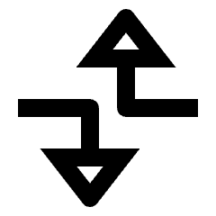 Triangle Arrow Dodge Alt Icon from Outlined Line - Material Pro Set