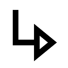 Triangle Arrow Down Right Icon from Sharp Line - Material Pro Set