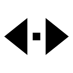 Triangle Arrow Horizontal Scroll Fill Icon from Sharp Fill - Material Pro Set