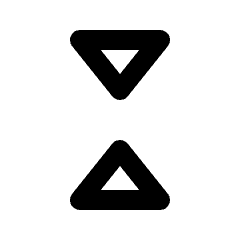 Triangle Arrow Less Vertical Icon from Rounded Line - Streamline Material Set