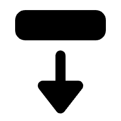 Triangle Arrow Move Down Fill Icon from Rounded Fill - Streamline Material Set