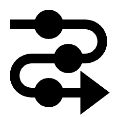 Triangle Arrow Roadmap Fill Icon from Sharp Fill - Streamline Material Set